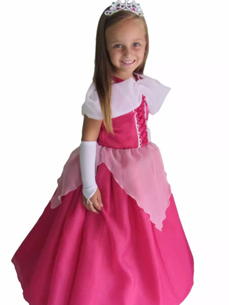 FANTASIA PRINCESA AURORA BELA ADORMECIDA LUXO LONGO INFANTIL