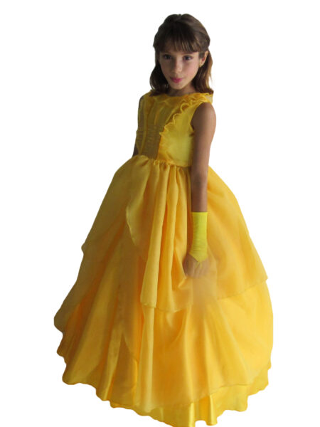 FANTASIA PRINCESA BELA LUXO LONGO INFANTIL MODELO NOVO