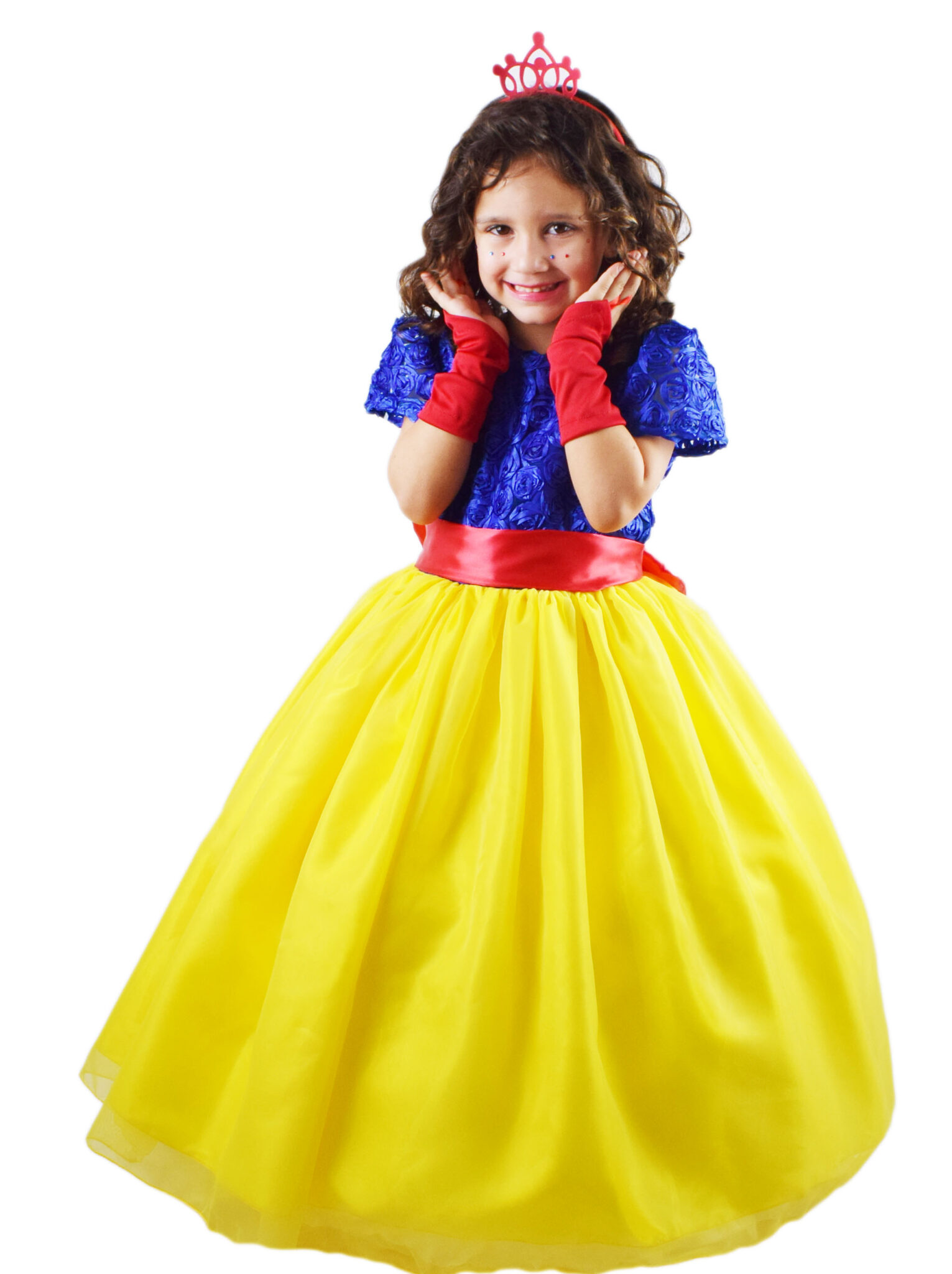 Vestido Princesa Branca De Neve De Luxo Com Faixa Tiara E Luva Partylight Atelier Das Noivas 1747